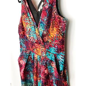Corey P Tropical Knee-Length Dress with Pockets